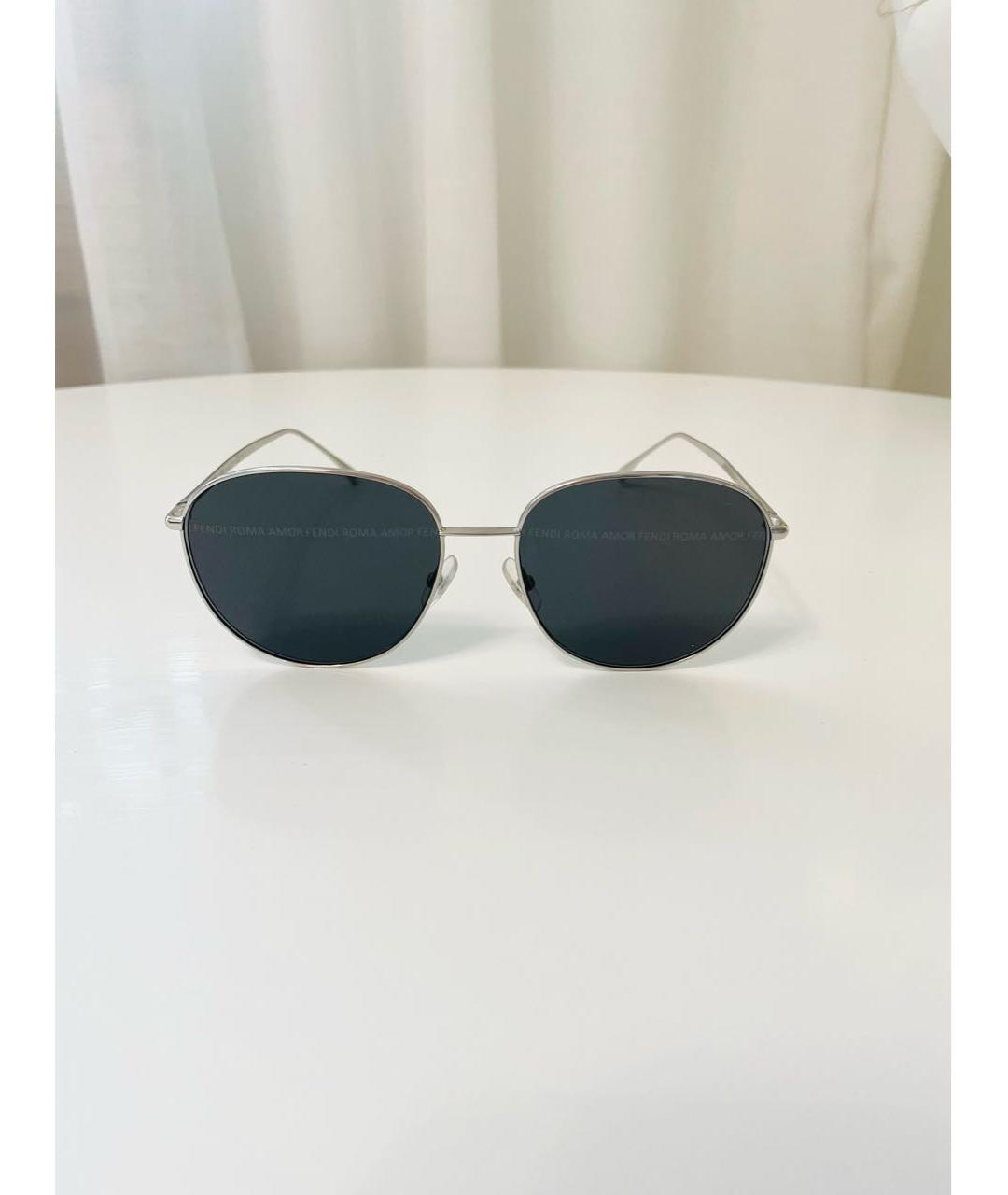 FENDI Серые металлические солнцезащитные очки, фото 2