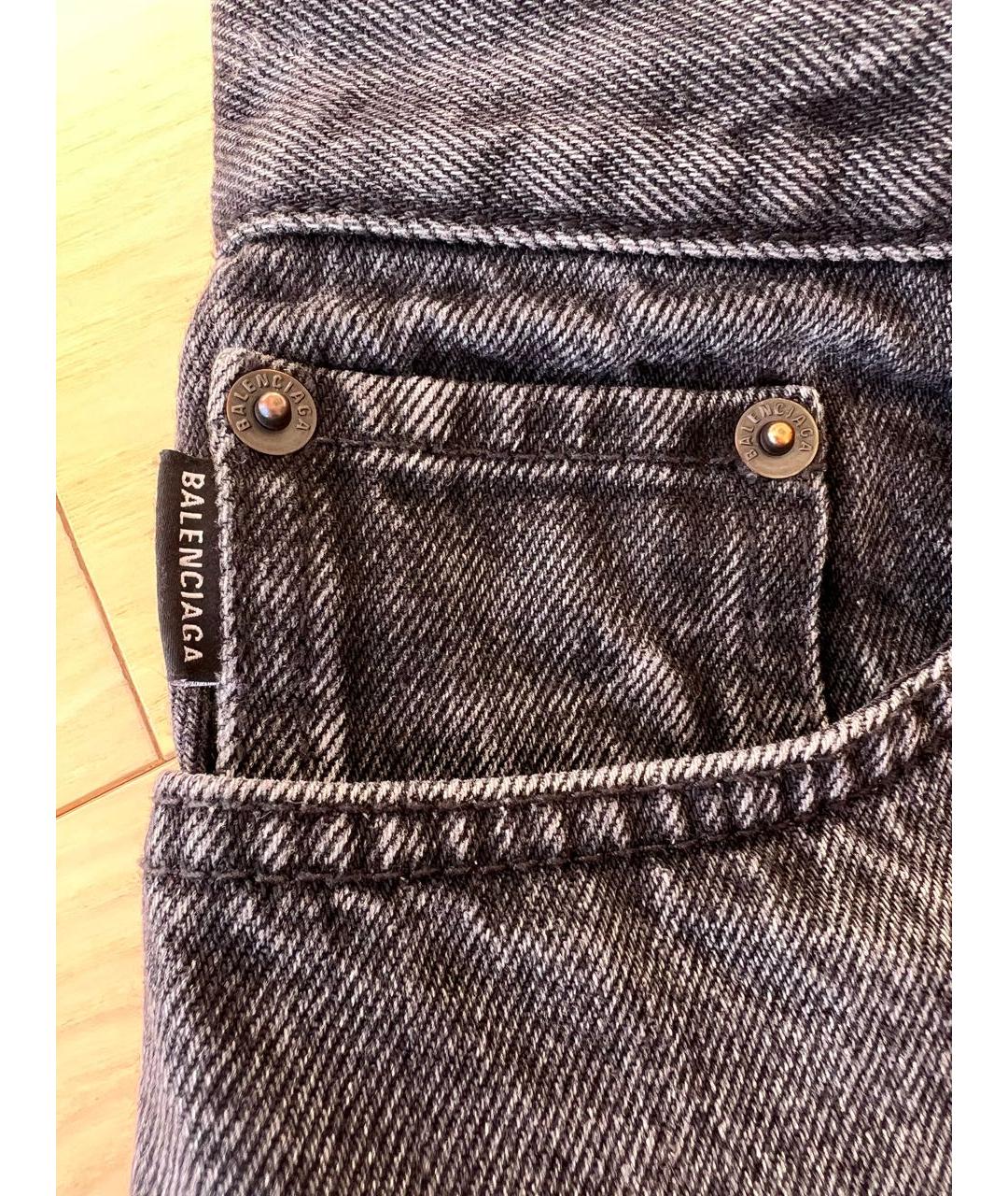 BALENCIAGA Черные хлопковые джинсы слим, фото 4