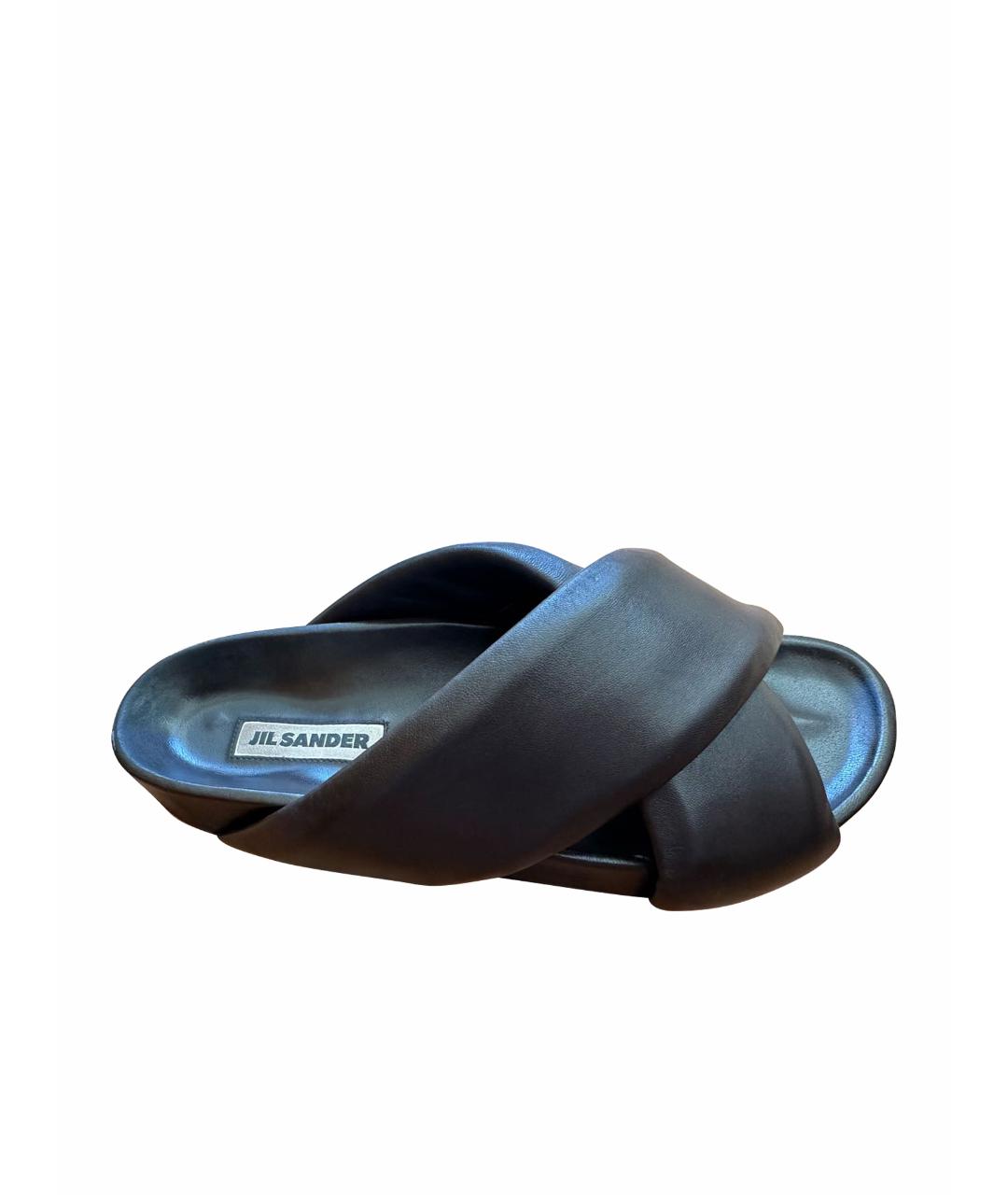 JIL SANDER Коричневые кожаные сандалии, фото 1