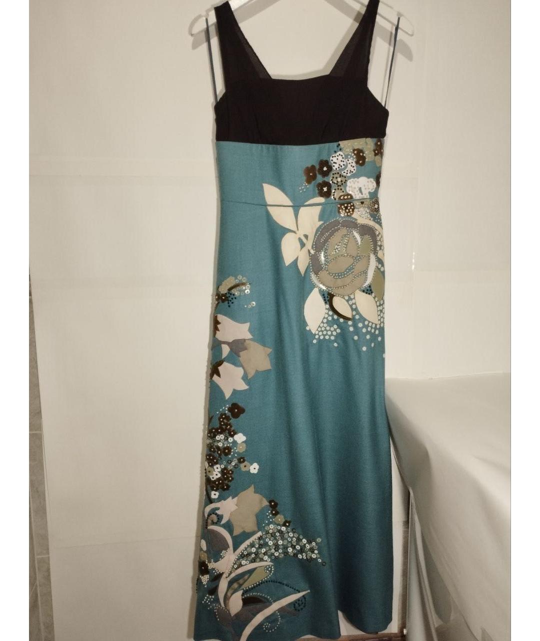 CHLOE Голубое шелковое вечернее платье, фото 9