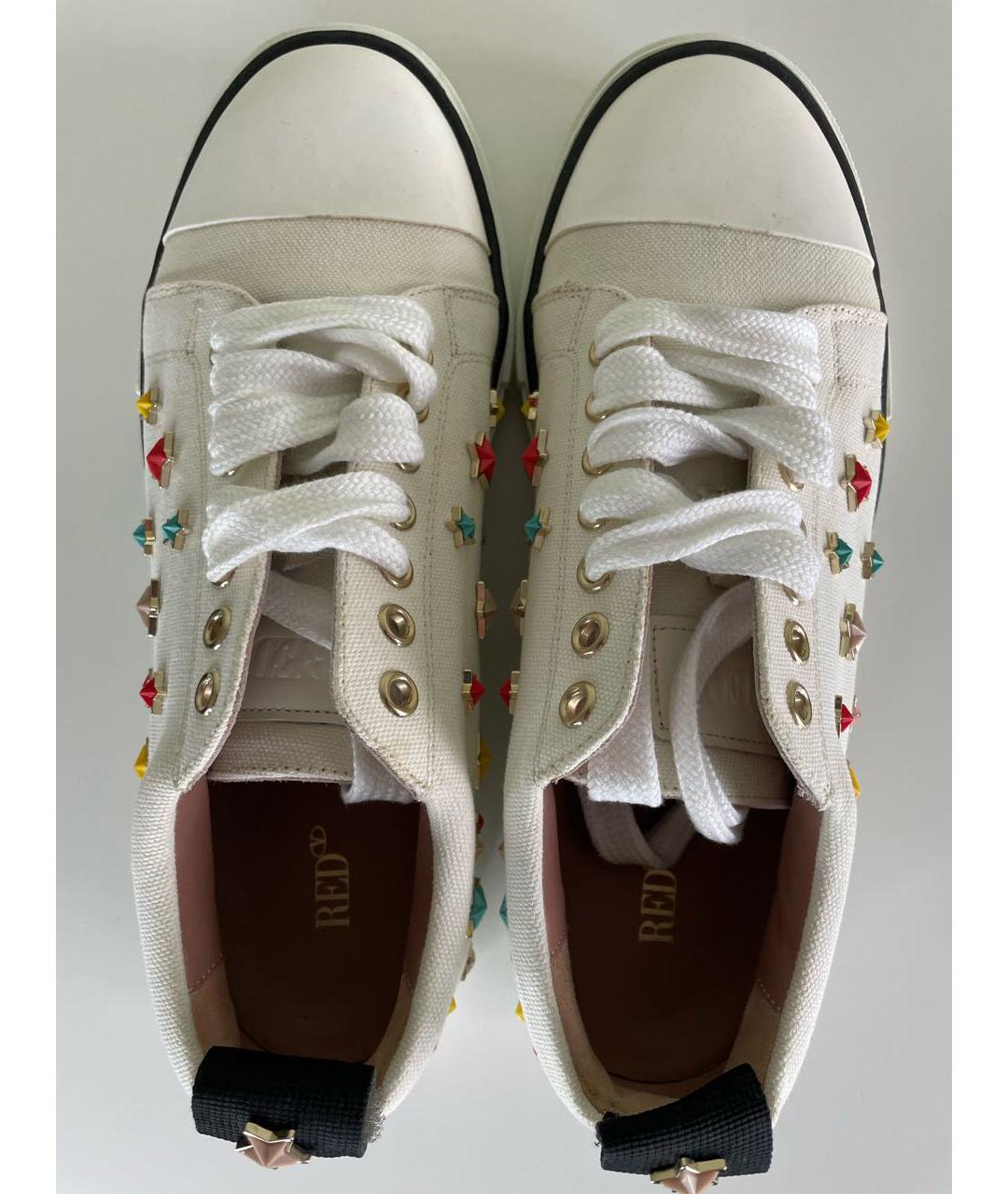 RED VALENTINO Белые кожаные кеды, фото 3