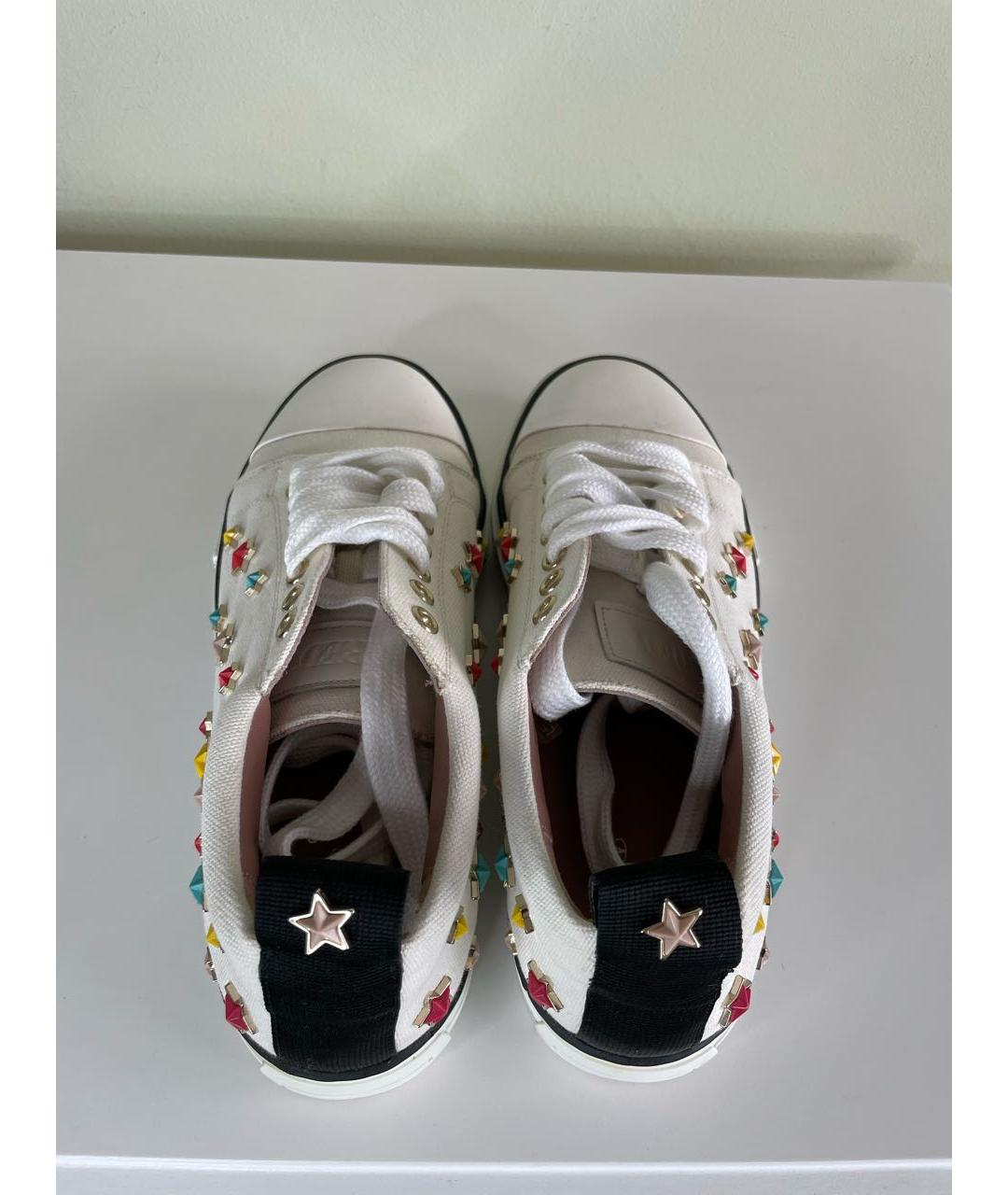 RED VALENTINO Белые кожаные кеды, фото 4