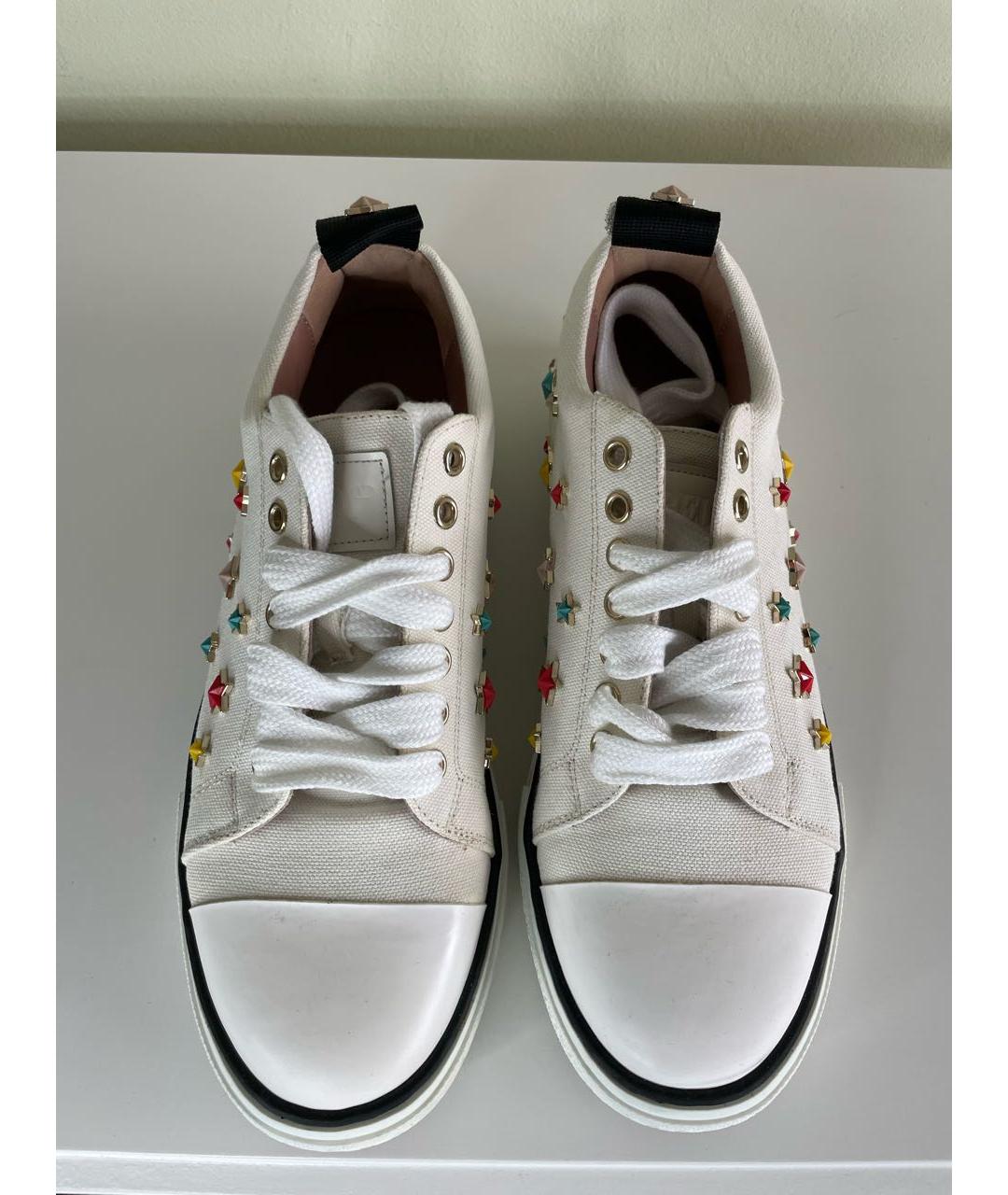 RED VALENTINO Белые кожаные кеды, фото 2