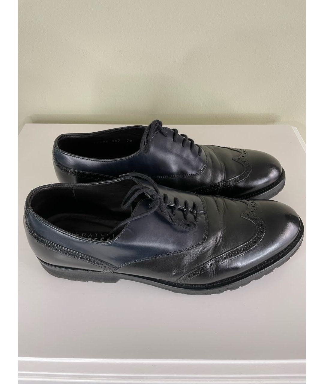 FRATELLI ROSSETTI Черные кожаные низкие ботинки, фото 7