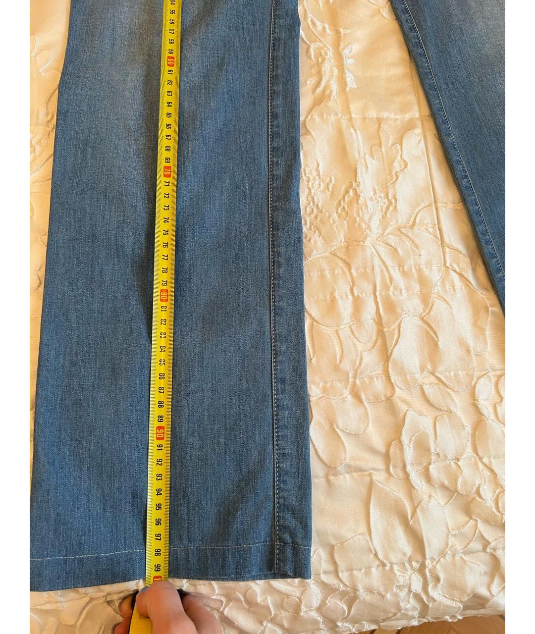 BRIONI Голубые хлопковые прямые джинсы, фото 5