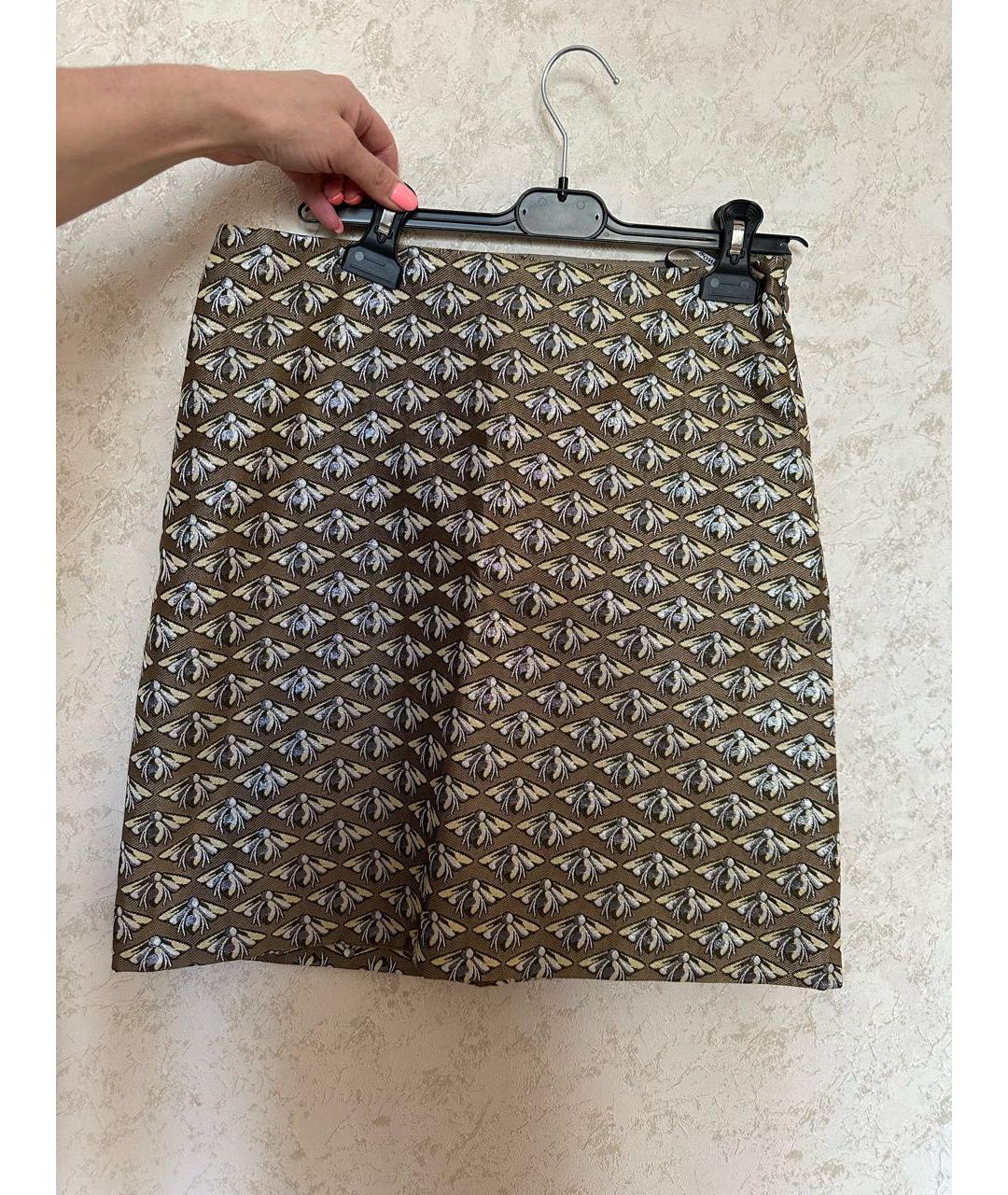 LUISA CERANO Коричневая полиэстеровая юбка мини, фото 5