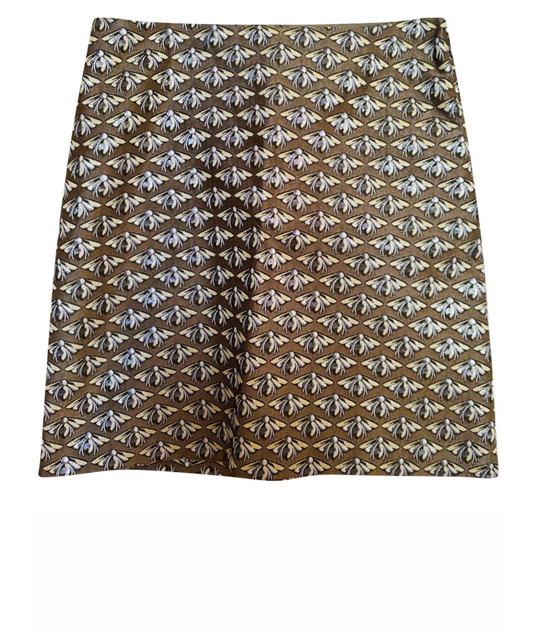 LUISA CERANO Коричневая полиэстеровая юбка мини, фото 1