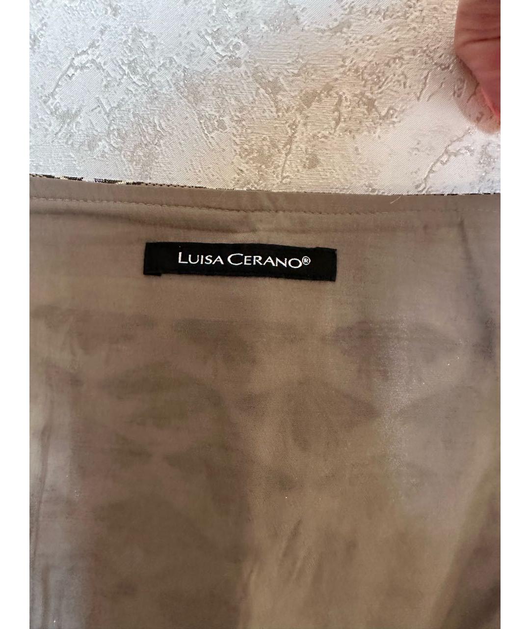 LUISA CERANO Коричневая полиэстеровая юбка мини, фото 3