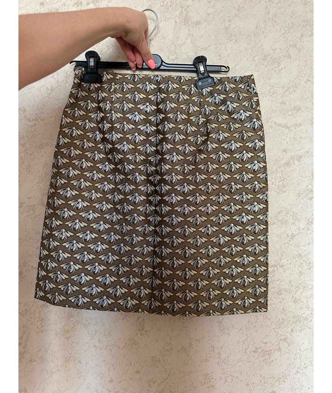 LUISA CERANO Коричневая полиэстеровая юбка мини, фото 2