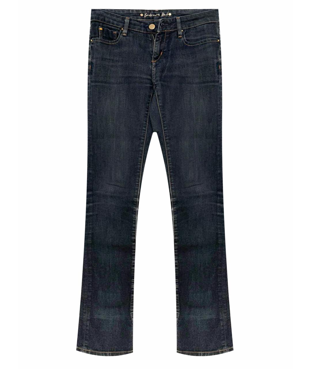BARBARA BUI Темно-синие хлопко-эластановые прямые джинсы, фото 1