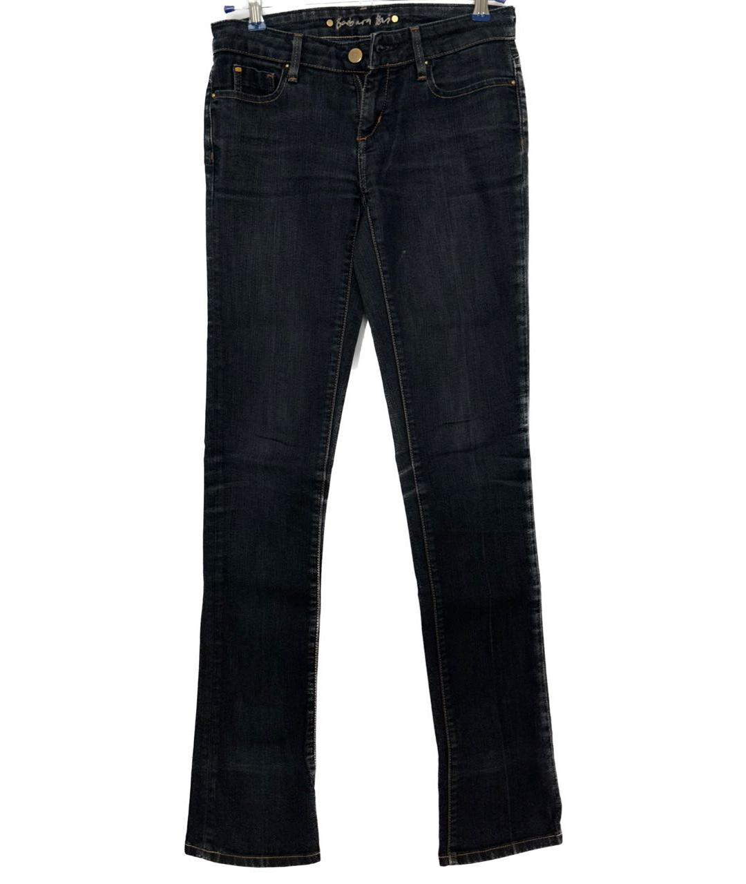BARBARA BUI Темно-синие хлопко-эластановые прямые джинсы, фото 5