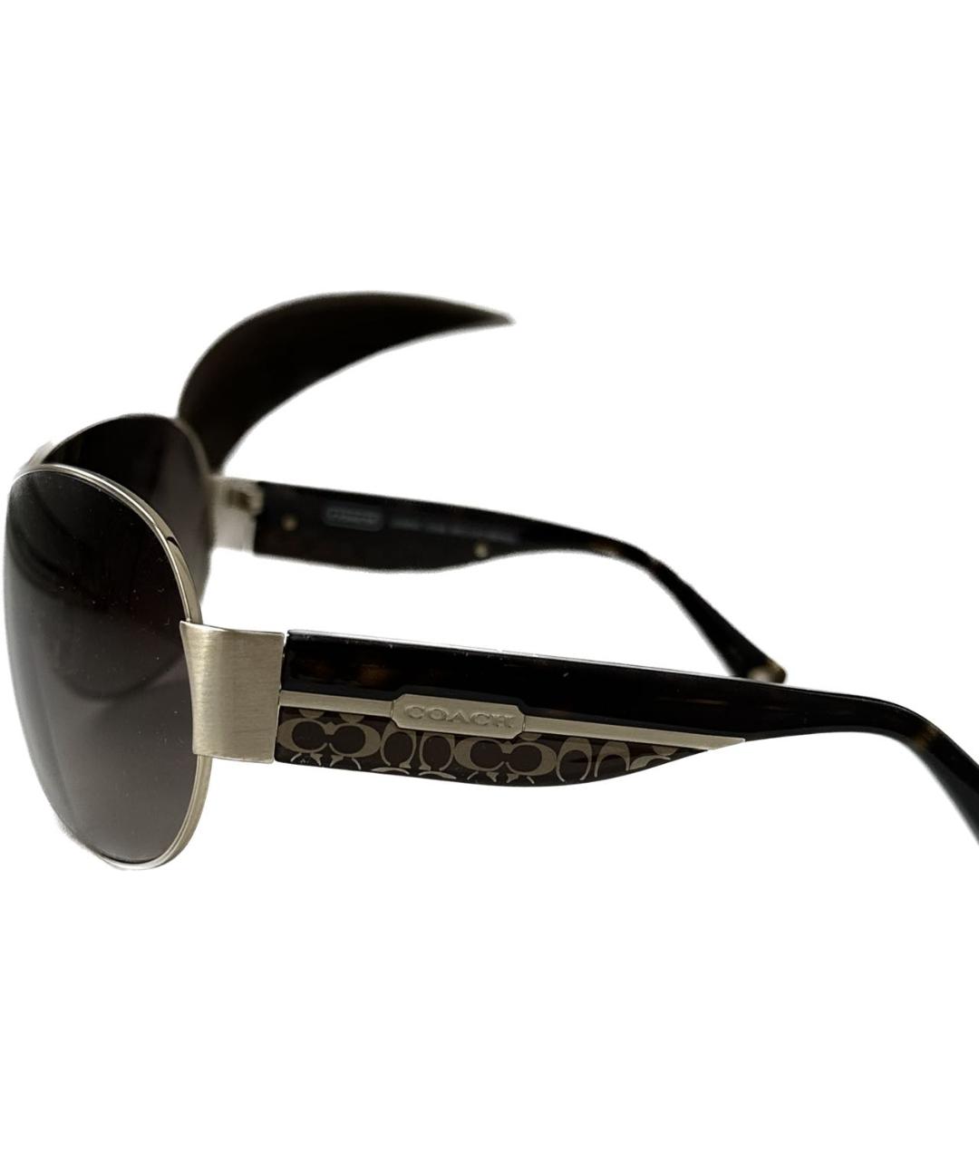 COACH Коричневые пластиковые солнцезащитные очки, фото 2