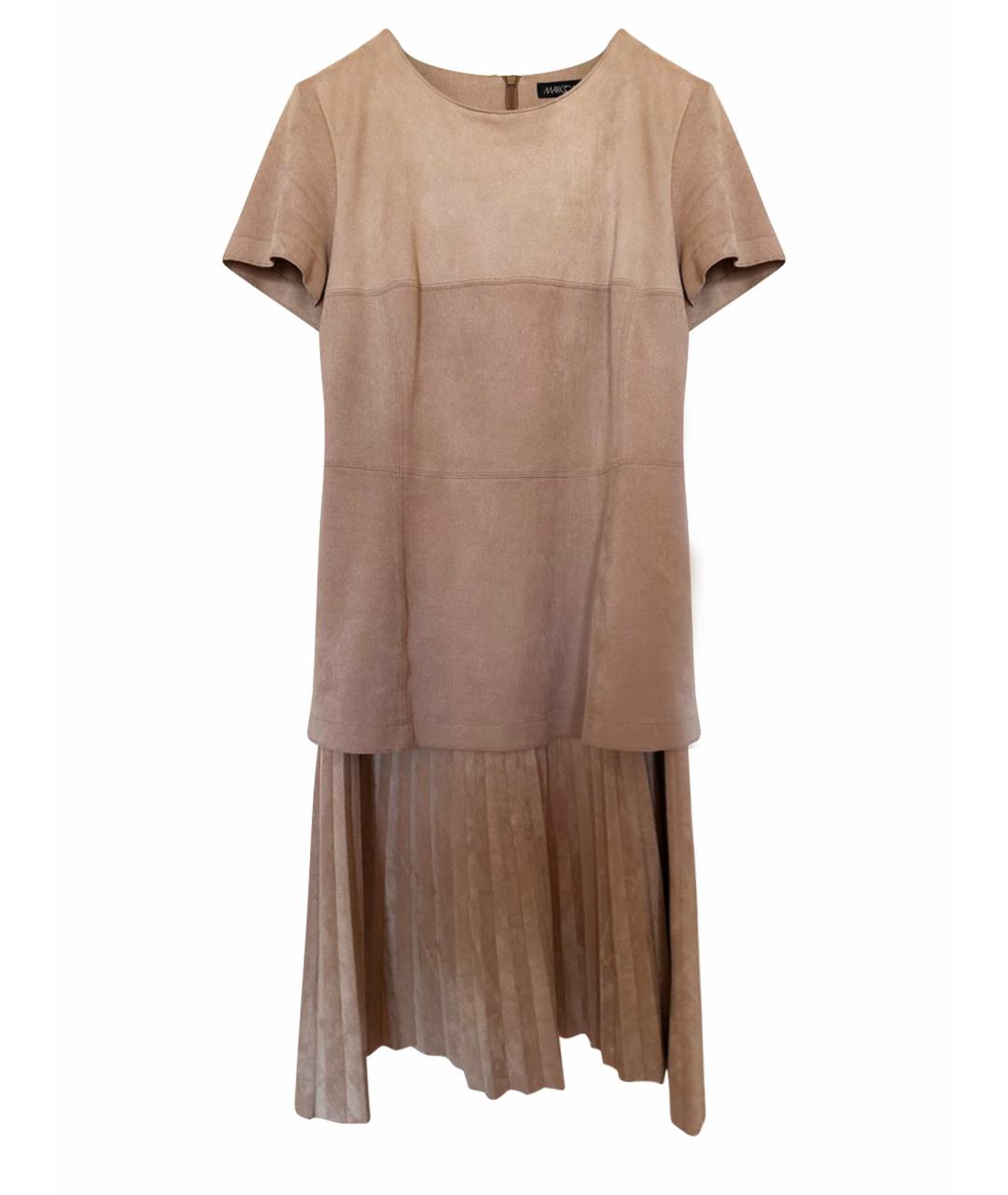 MARC CAIN Бежевое полиэстеровое повседневное платье, фото 1