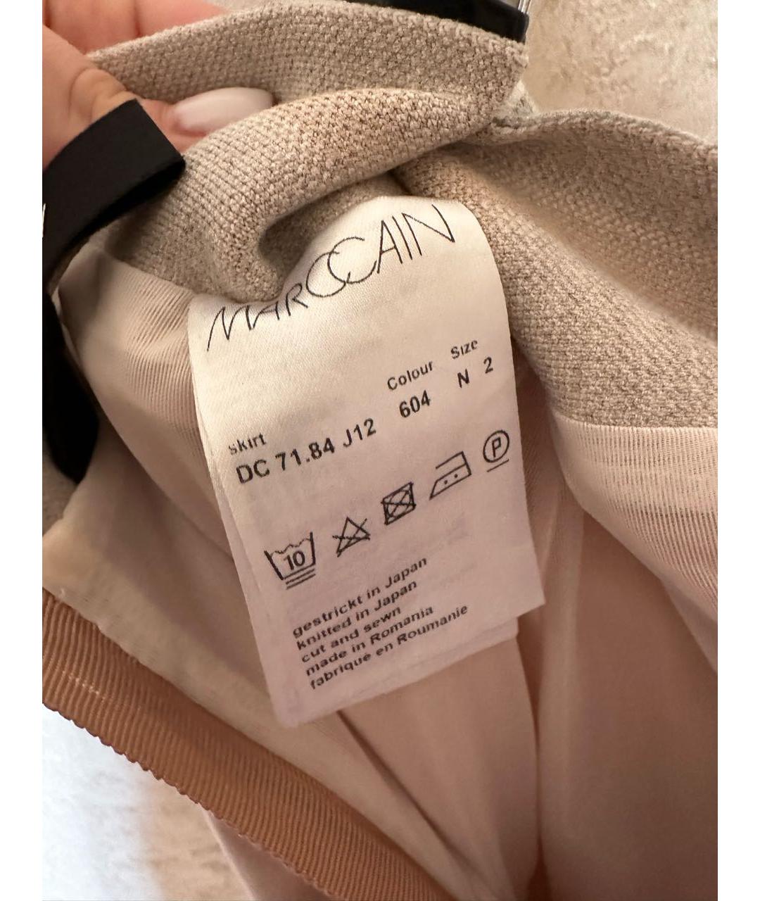 MARC CAIN Бежевая полиэстеровая юбка миди, фото 4