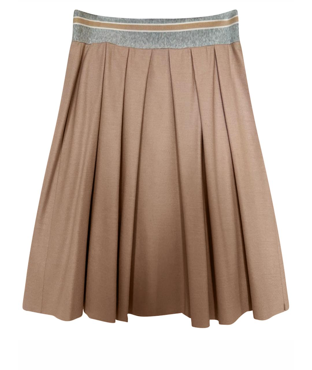 MARC CAIN Бежевая полиэстеровая юбка миди, фото 1