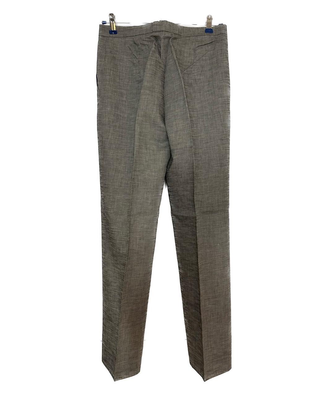 MAX MARA Серые льняные брюки широкие, фото 2