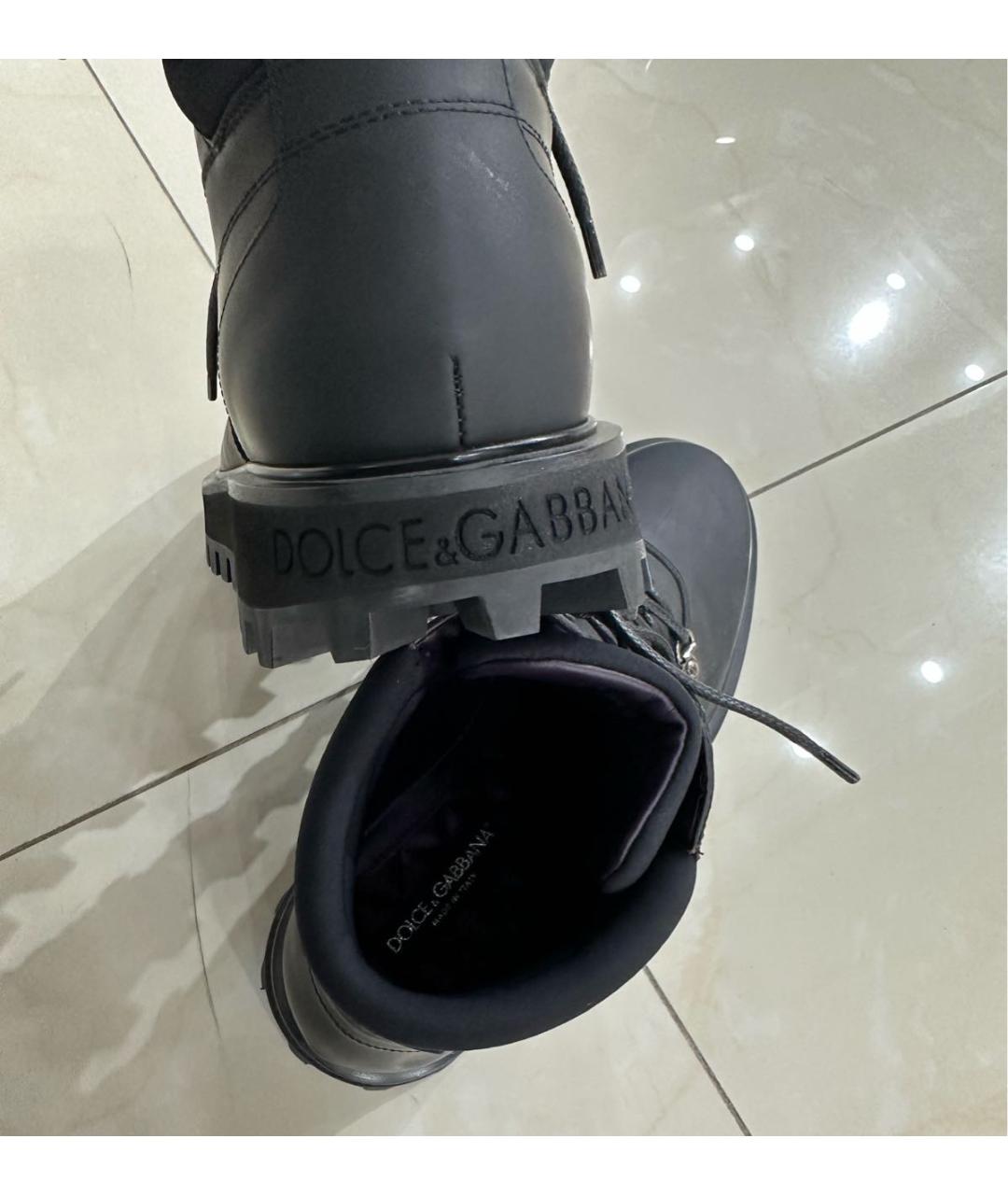 DOLCE&GABBANA Черные высокие ботинки, фото 2