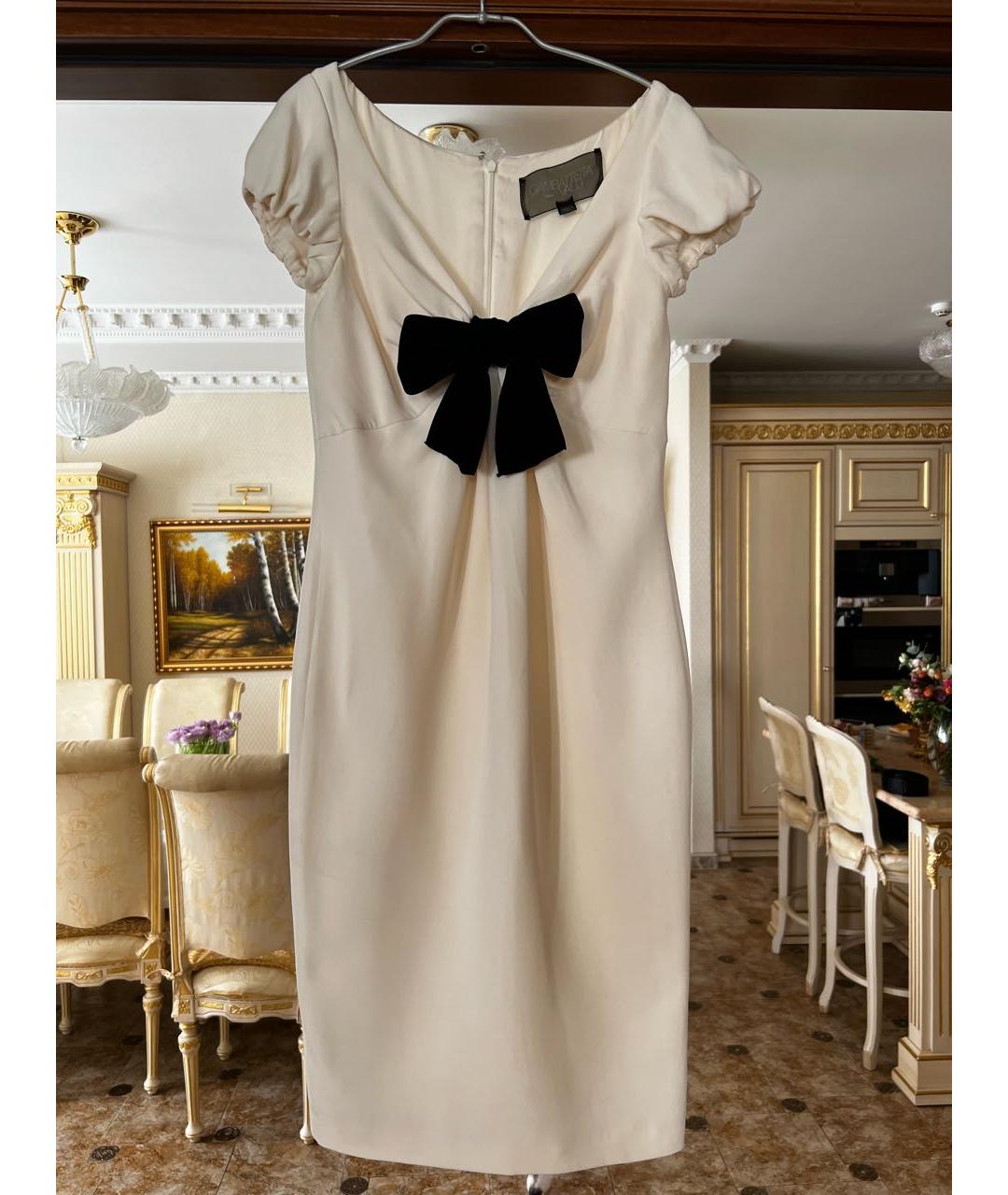 GIAMBATTISTA VALLI Белое шелковое коктейльное платье, фото 7