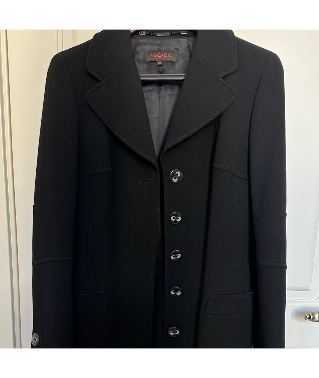 ESCADA Черное шерстяное пальто, фото 4