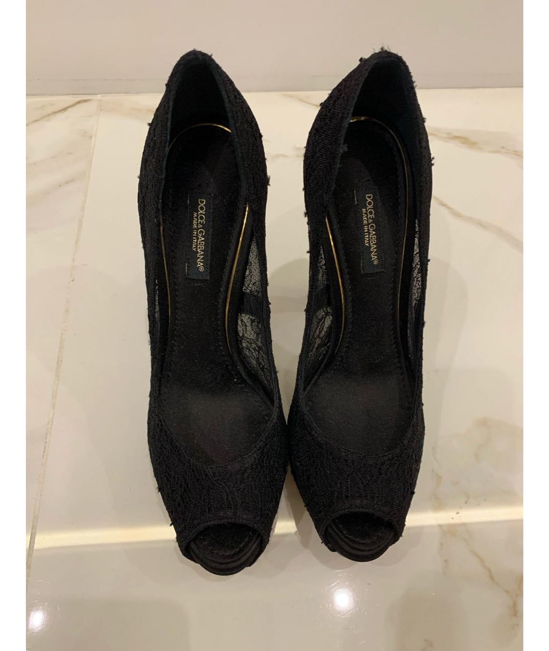DOLCE&GABBANA Черные текстильные туфли, фото 4