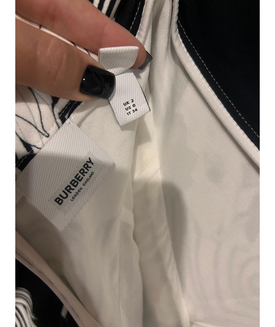 BURBERRY Белая вискозная юбка миди, фото 5