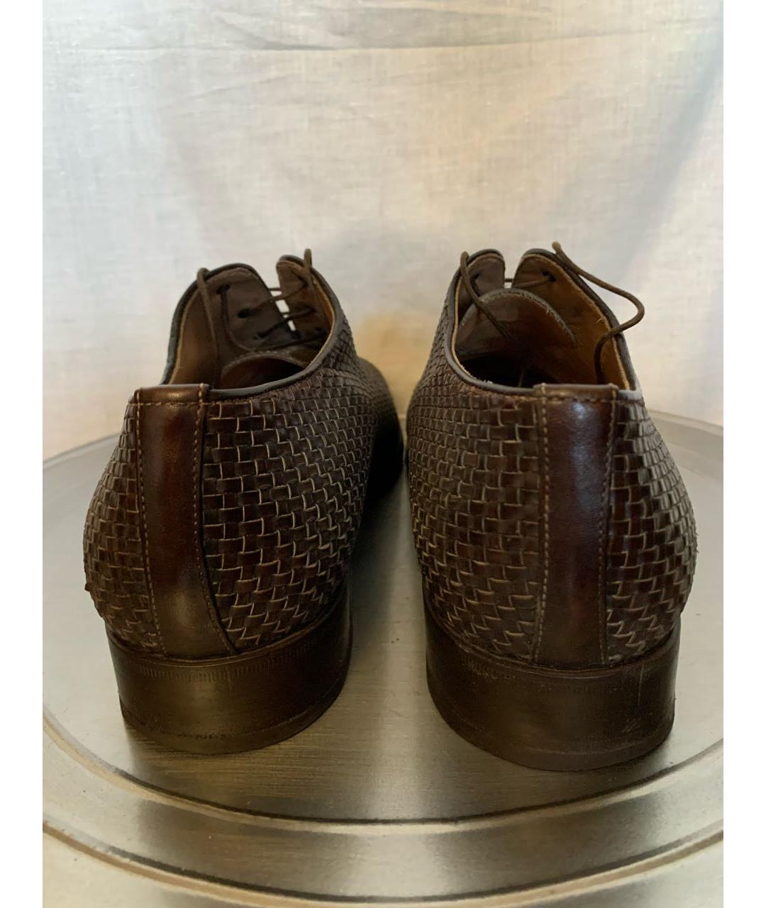 SANTONI Коричневые кожаные туфли, фото 4