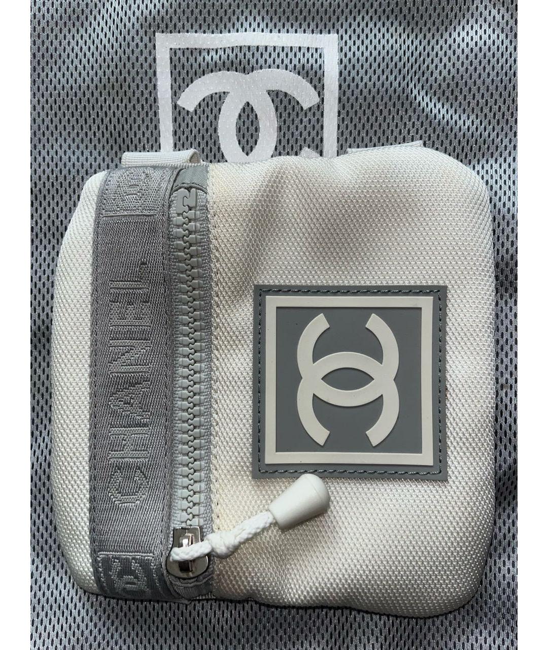 CHANEL PRE-OWNED Белая тканевая поясная сумка, фото 9