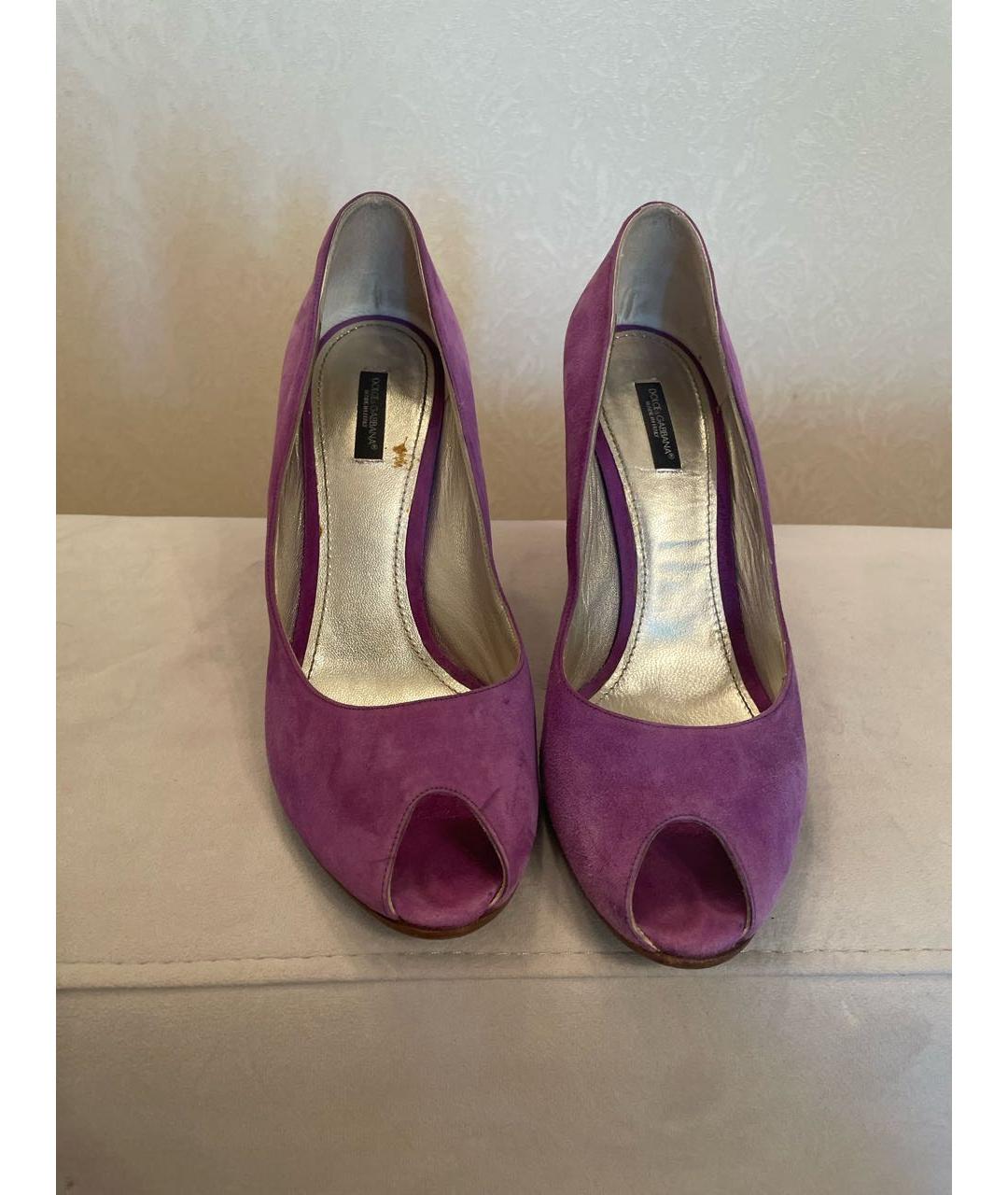 DOLCE&GABBANA Фиолетовые замшевые туфли, фото 2