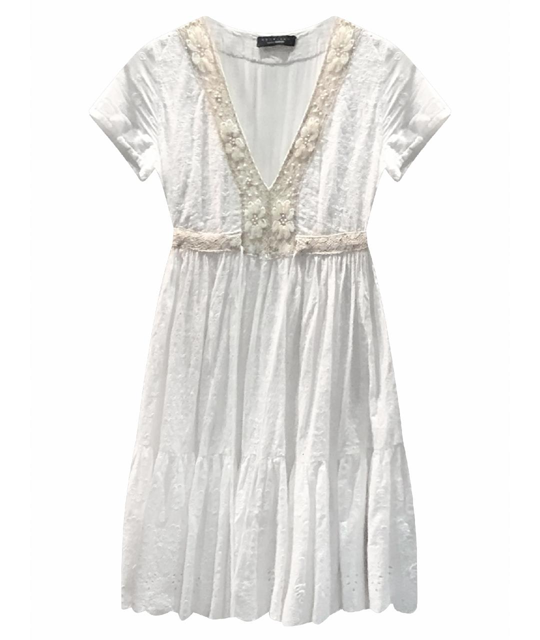 TWIN-SET Белое хлопковое повседневное платье, фото 1