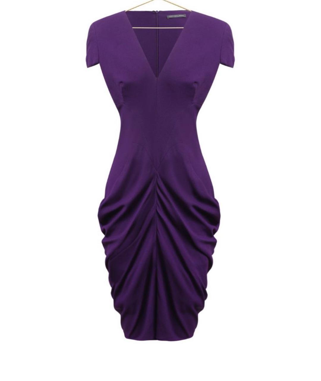 ALEXANDER MCQUEEN Фиолетовое вискозное платье, фото 5