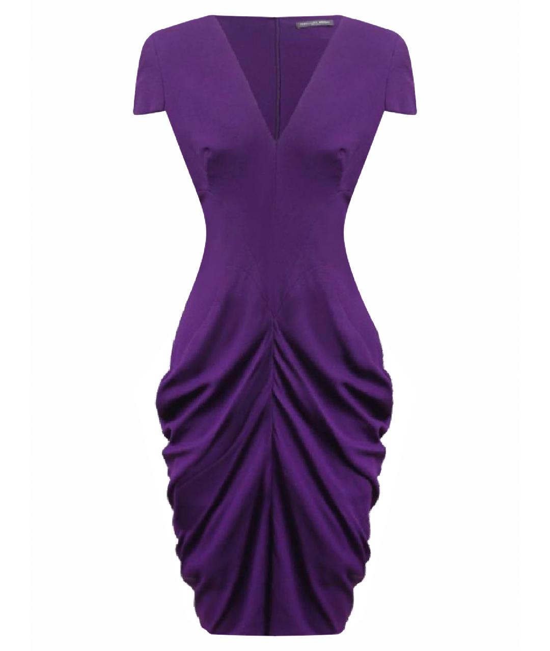 ALEXANDER MCQUEEN Фиолетовое вискозное платье, фото 1