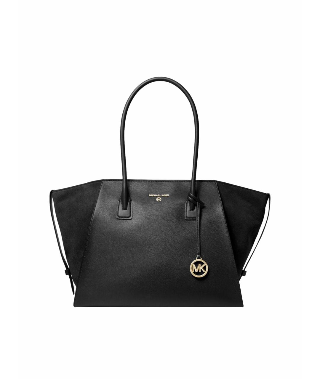 MICHAEL KORS Черная кожаная сумка тоут, фото 1