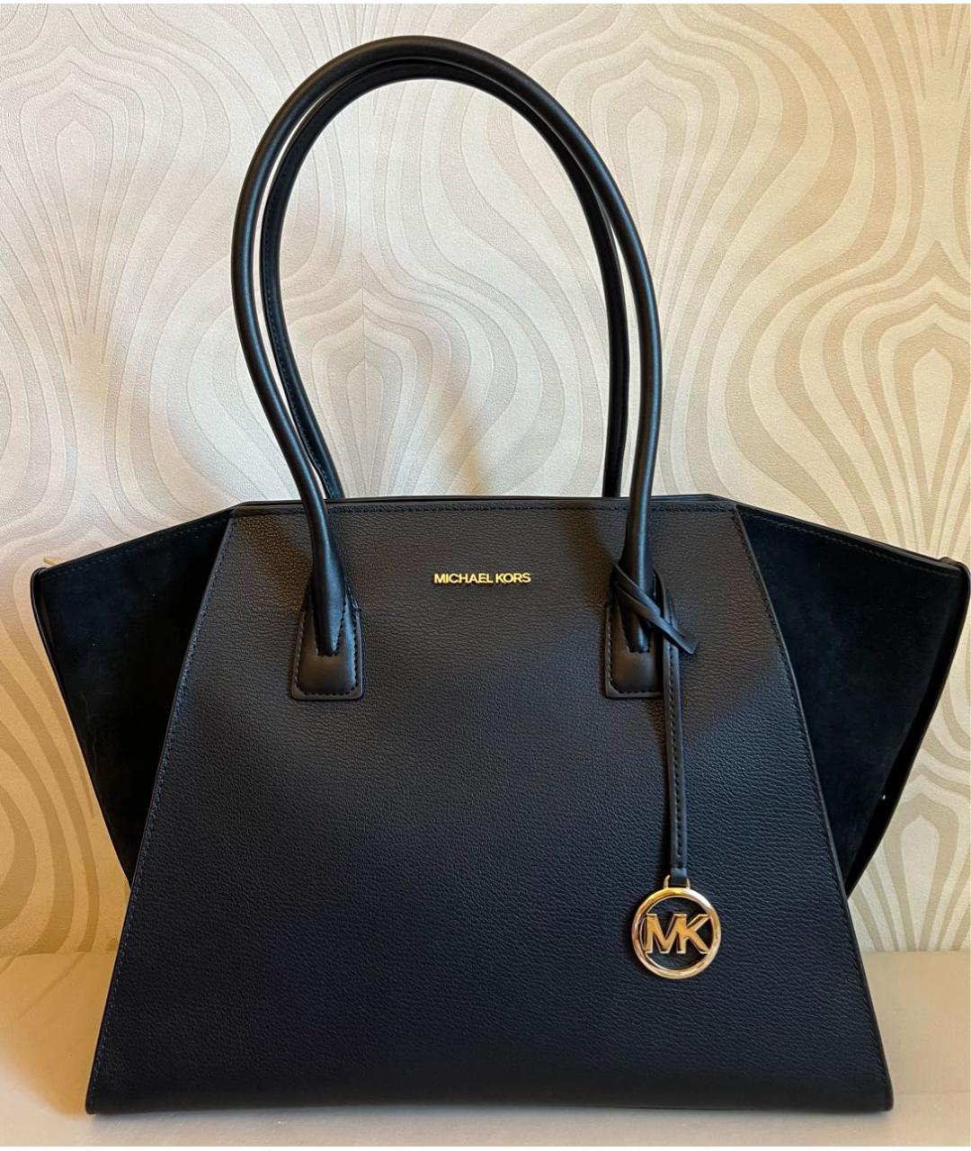 MICHAEL KORS Черная кожаная сумка тоут, фото 2