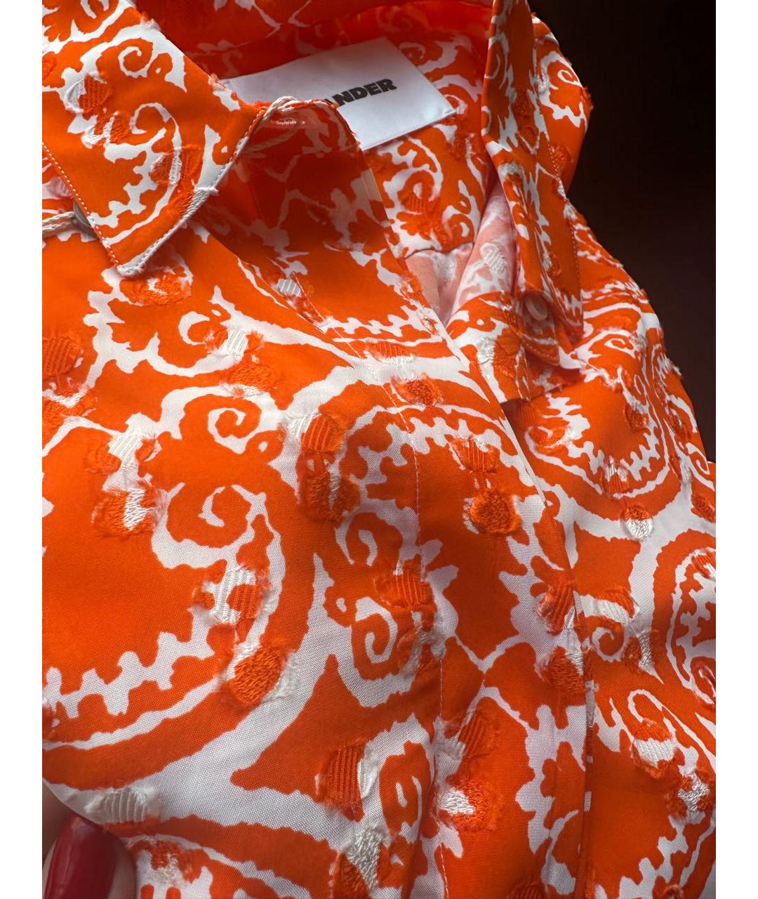 JIL SANDER Оранжевая вискозная рубашка, фото 4