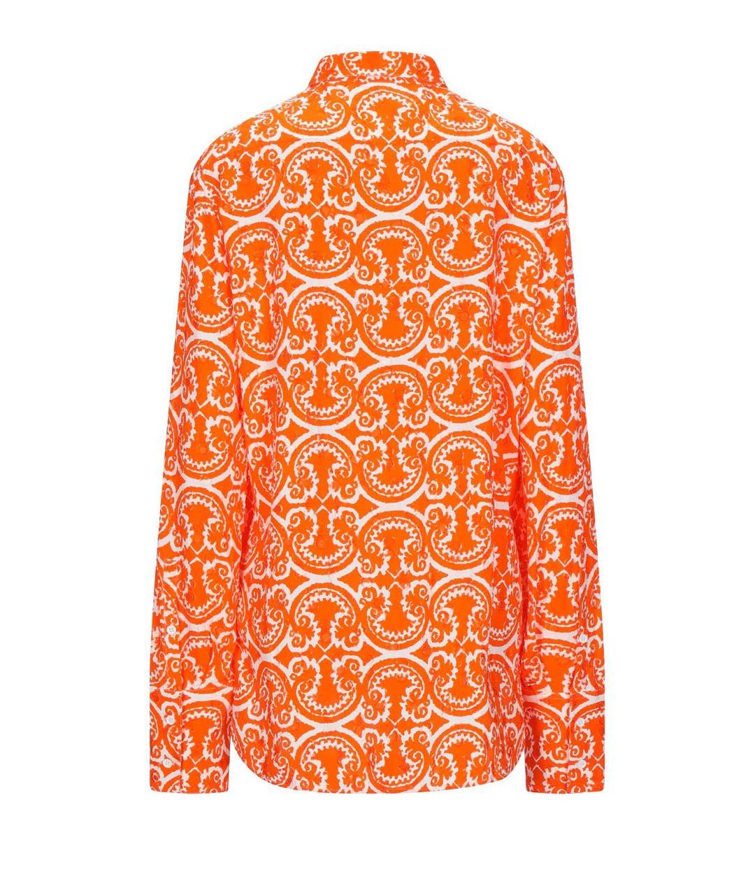 JIL SANDER Оранжевая вискозная рубашка, фото 2