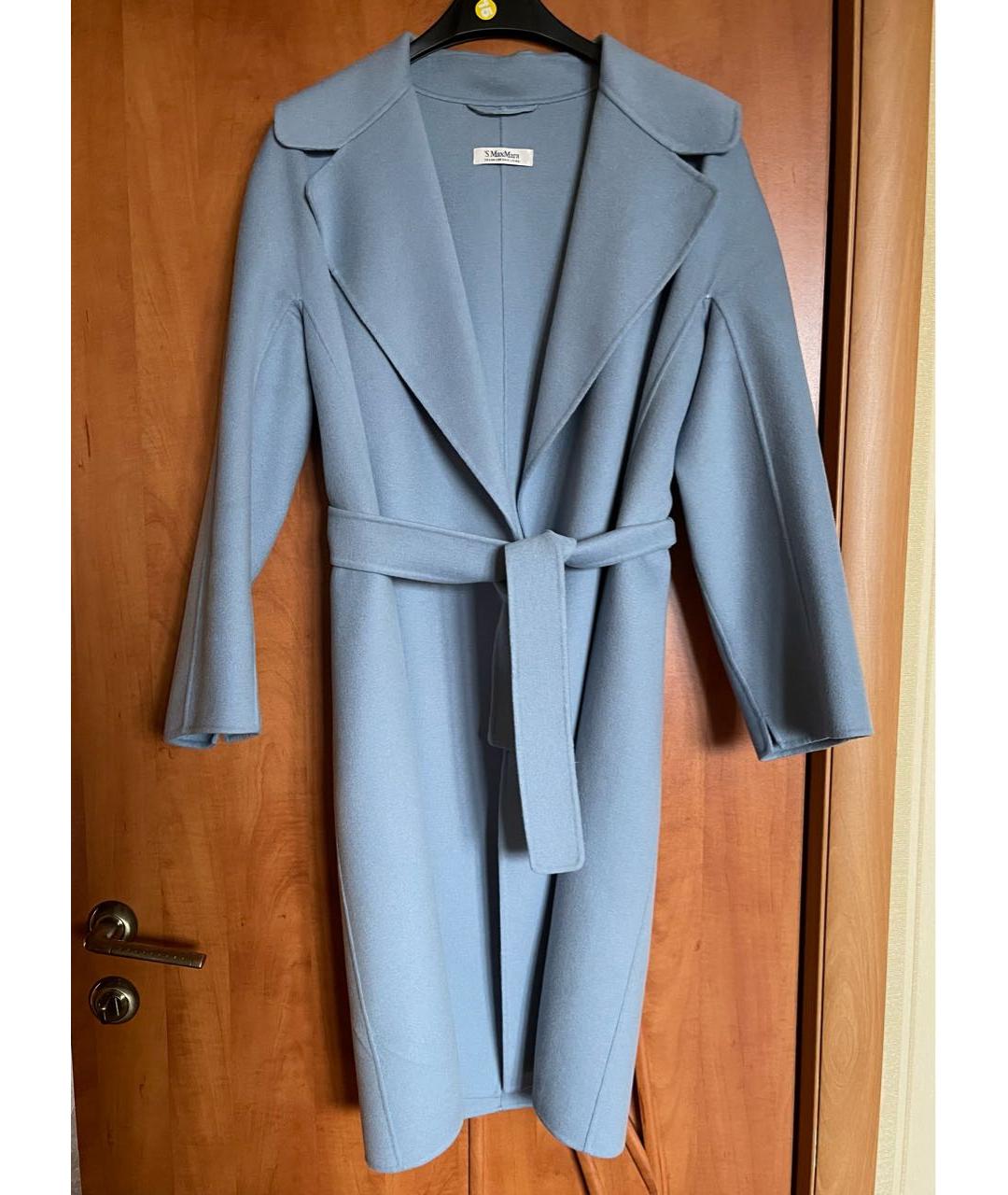 'S MAX MARA Голубое кашемировое пальто, фото 2