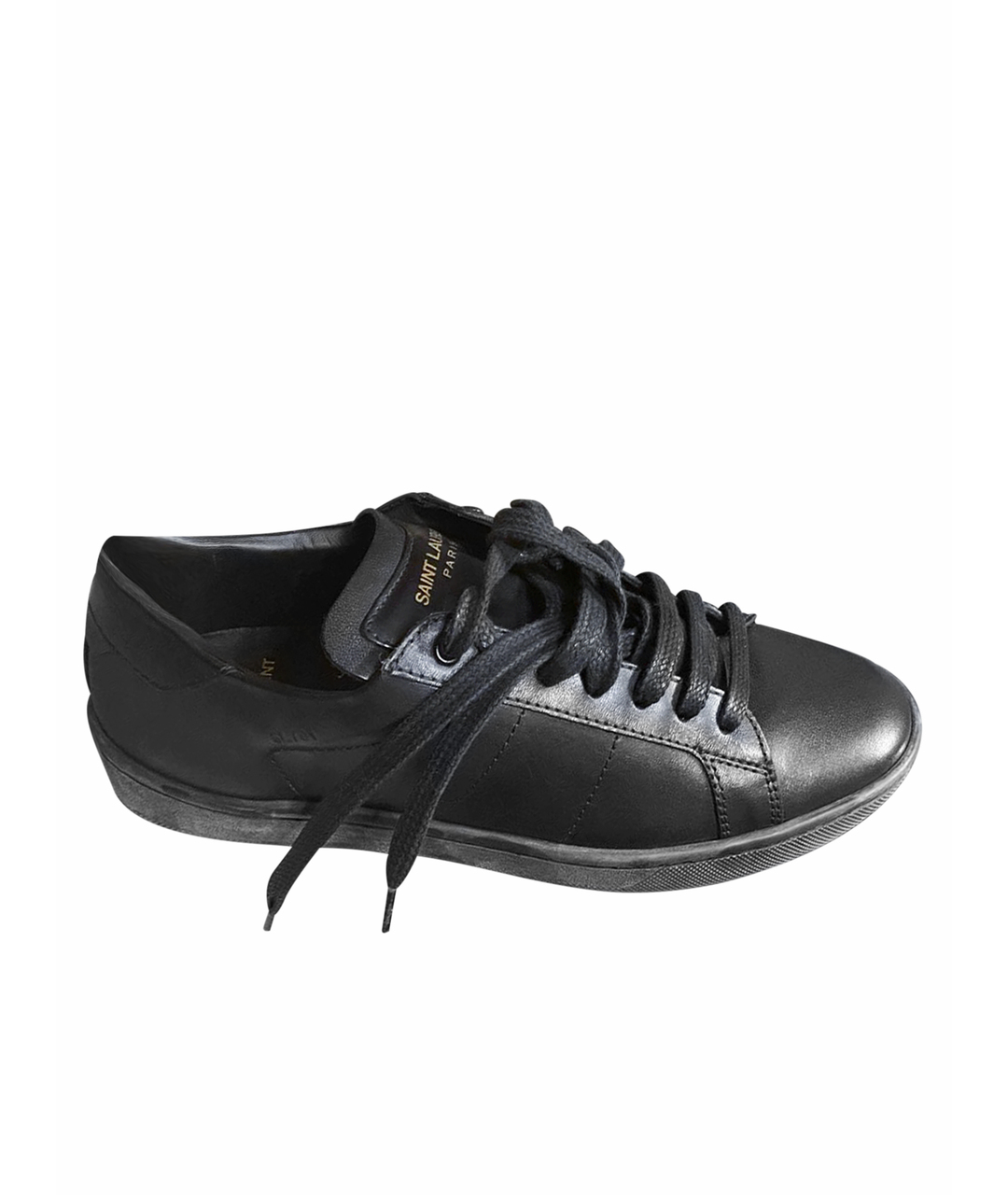 SAINT LAURENT Черные кожаные кроссовки, фото 1
