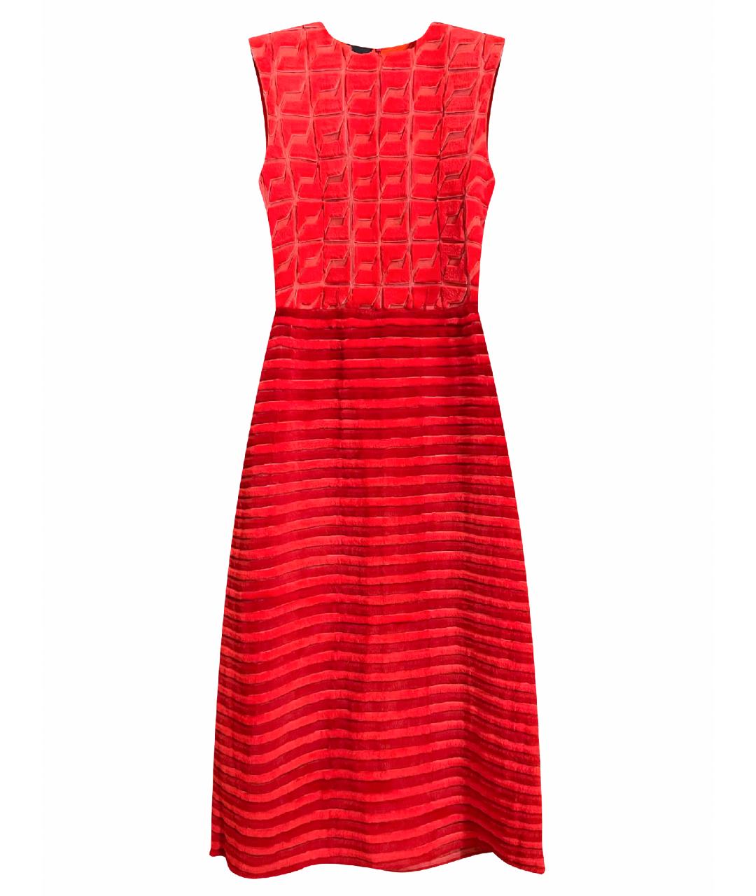 FENDI Красное меховое коктейльное платье, фото 1