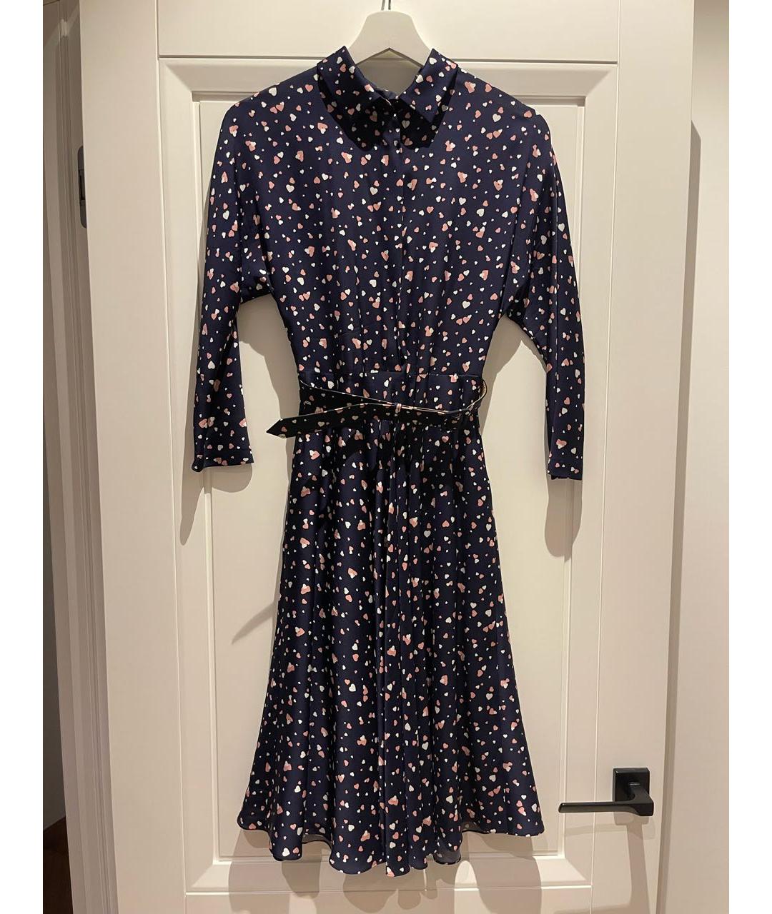 ALEXANDER TEREKHOV Темно-синее шелковое повседневное платье, фото 7