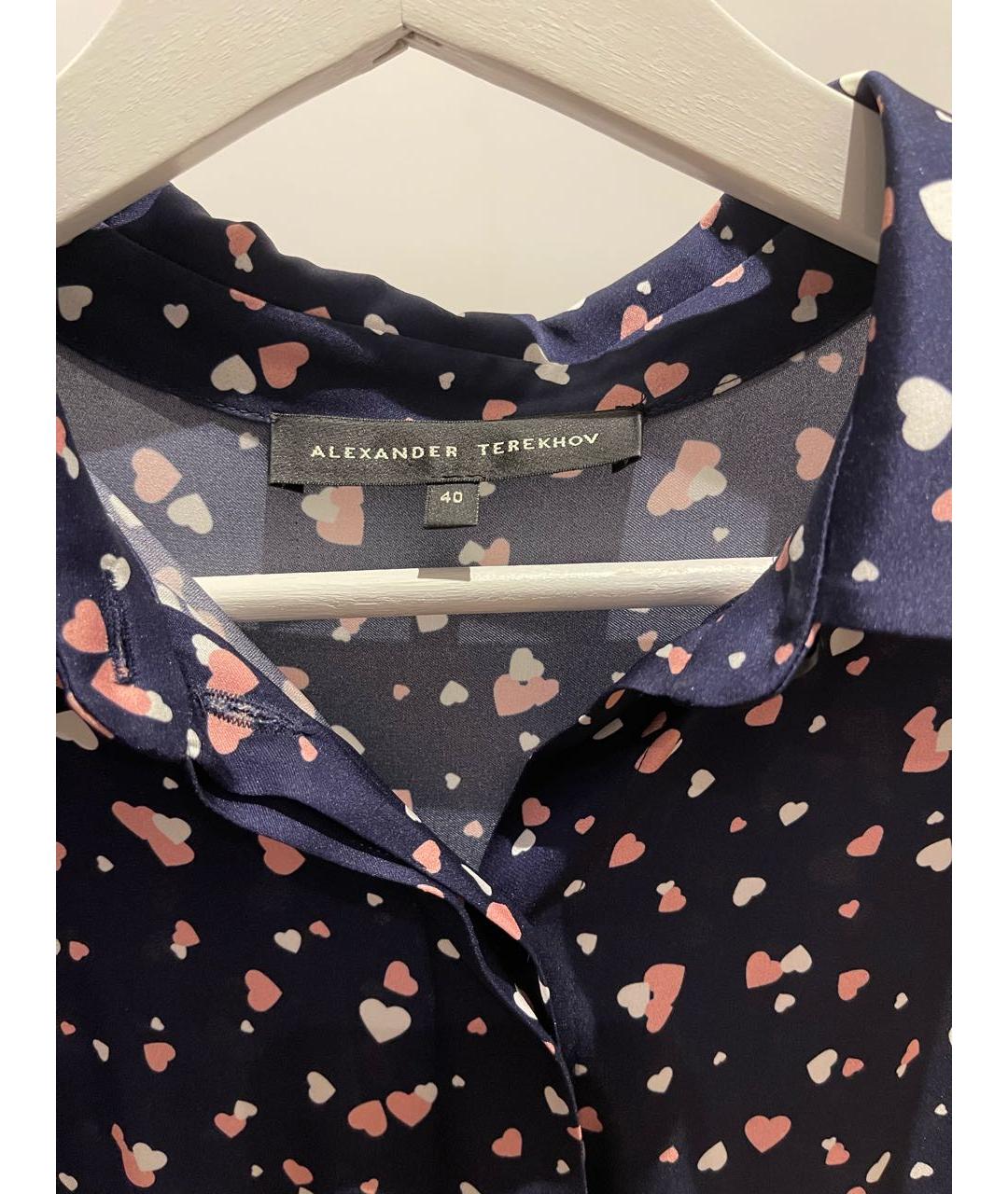 ALEXANDER TEREKHOV Темно-синее шелковое повседневное платье, фото 3