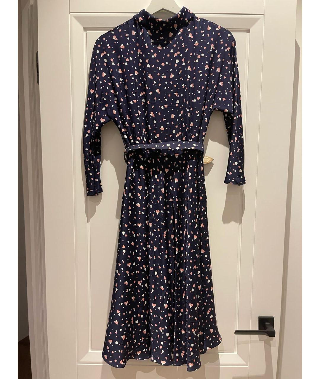 ALEXANDER TEREKHOV Темно-синее шелковое повседневное платье, фото 2