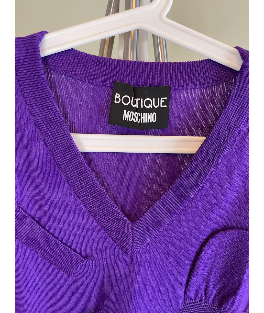 BOUTIQUE MOSCHINO Фиолетовый шерстяной джемпер / свитер, фото 3