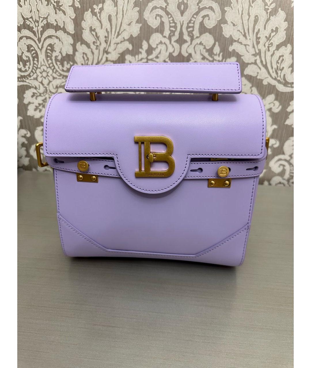 BALMAIN Фиолетовая кожаная сумка с короткими ручками, фото 9