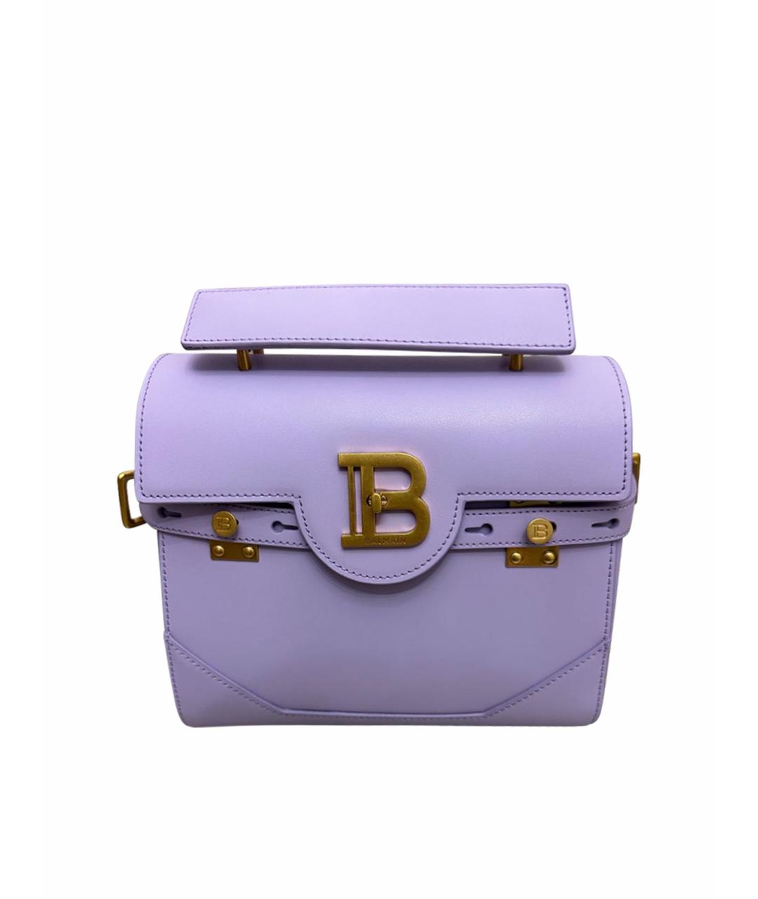 BALMAIN Фиолетовая кожаная сумка с короткими ручками, фото 1