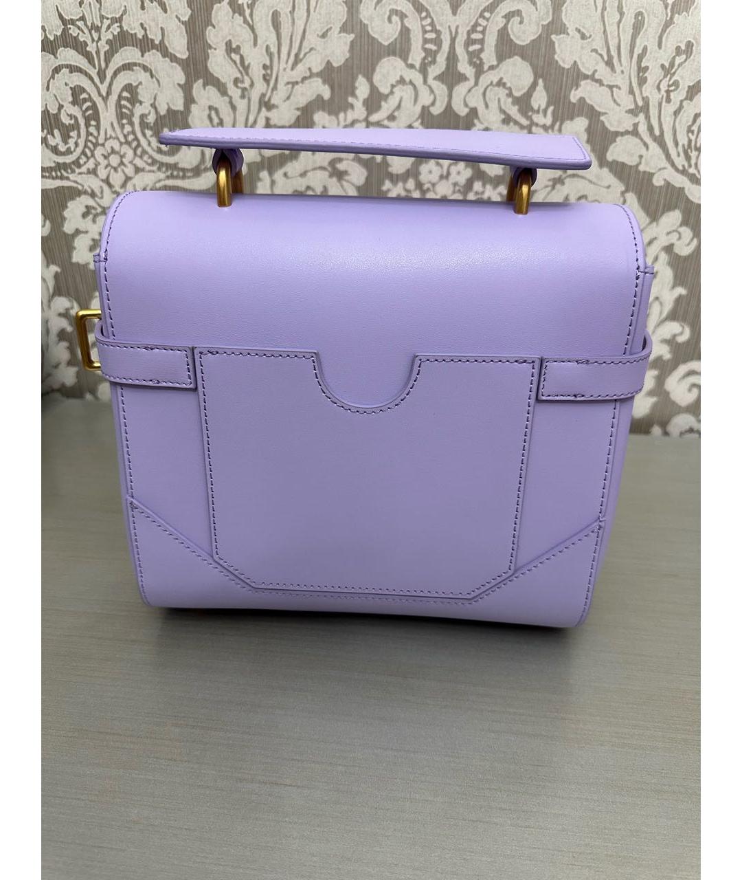 BALMAIN Фиолетовая кожаная сумка с короткими ручками, фото 3