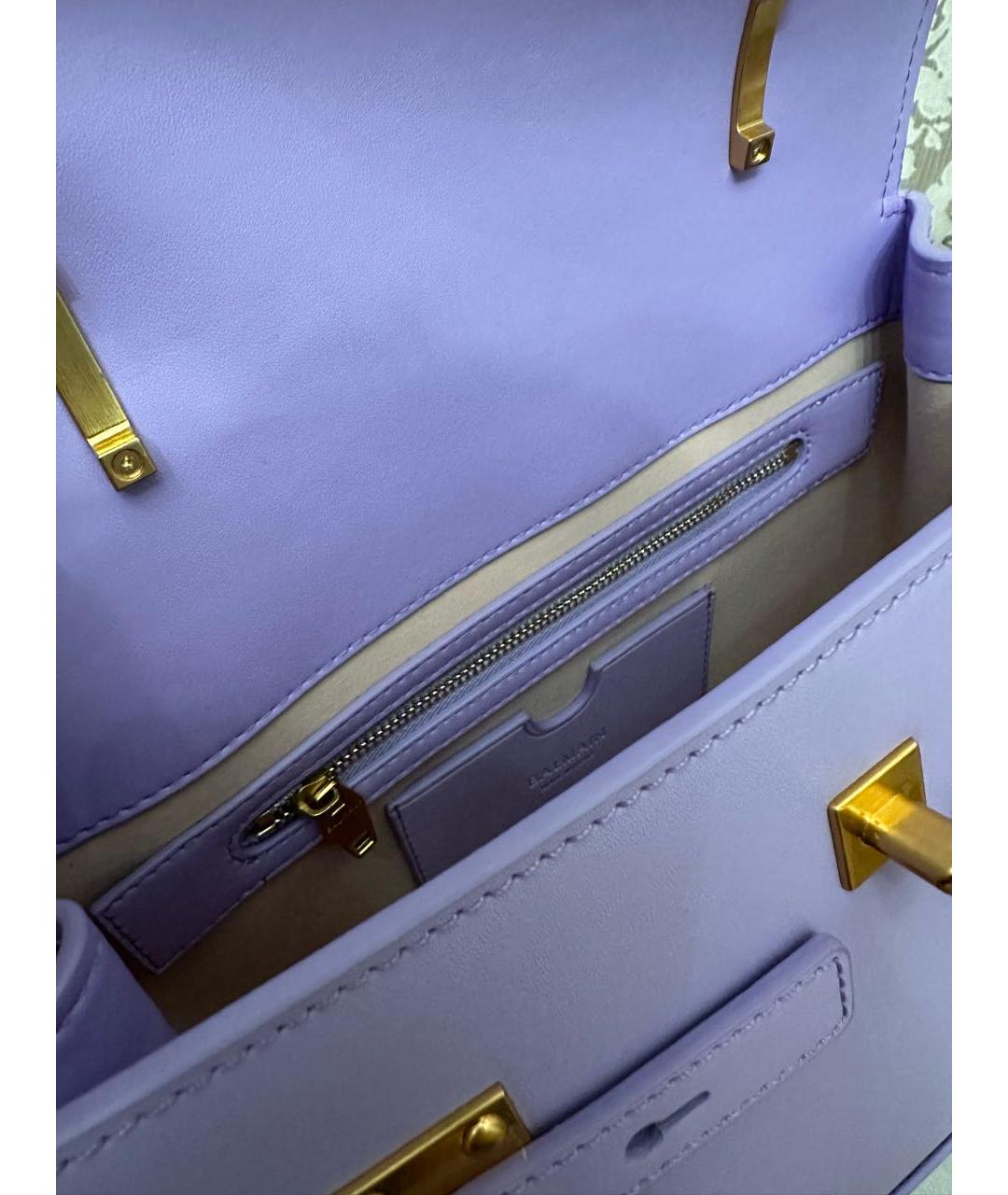 BALMAIN Фиолетовая кожаная сумка с короткими ручками, фото 4