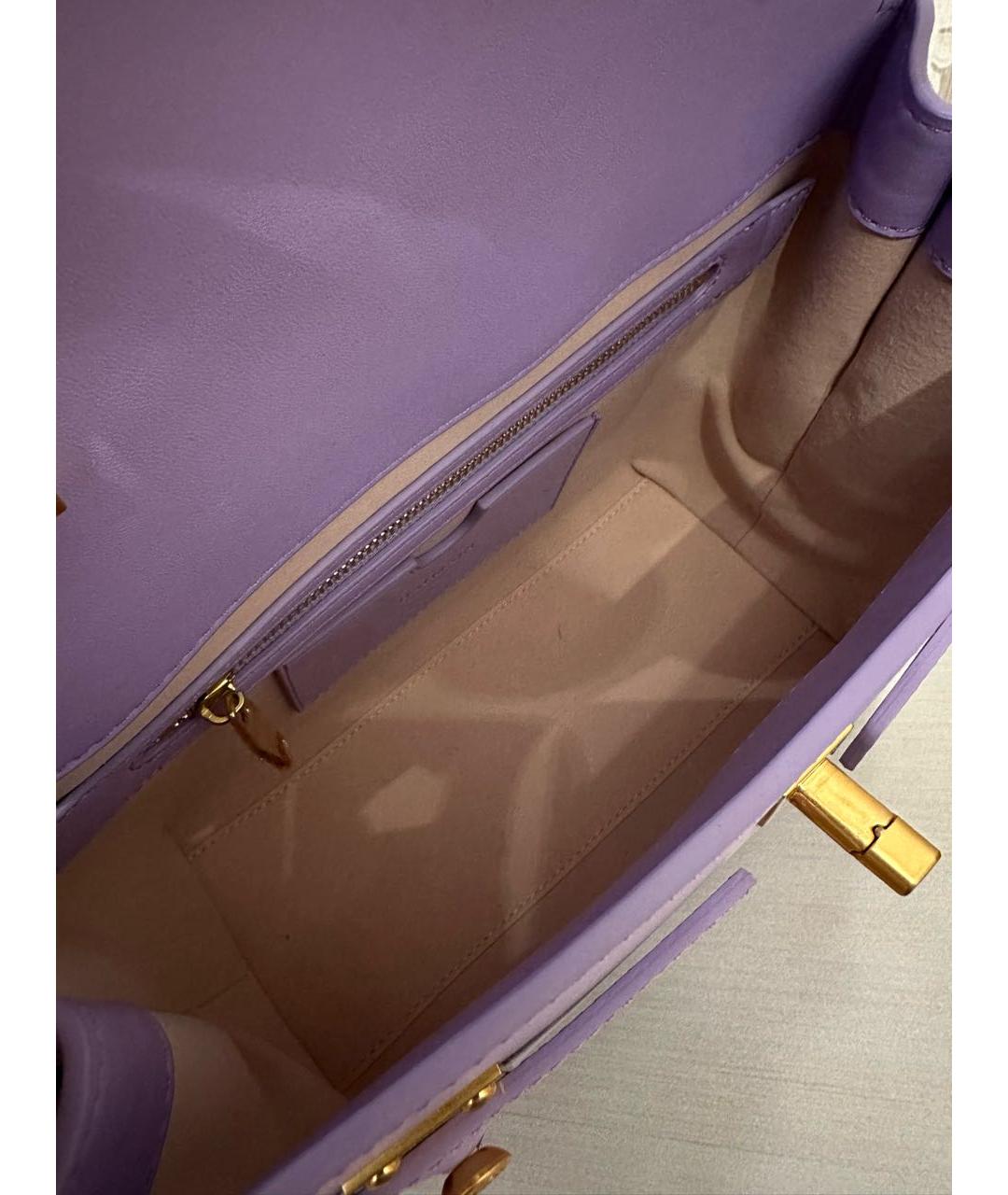 BALMAIN Фиолетовая кожаная сумка с короткими ручками, фото 7