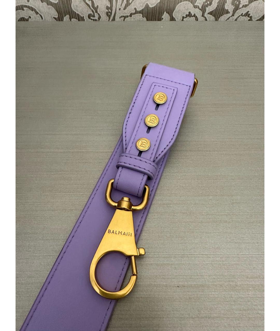 BALMAIN Фиолетовая кожаная сумка с короткими ручками, фото 5