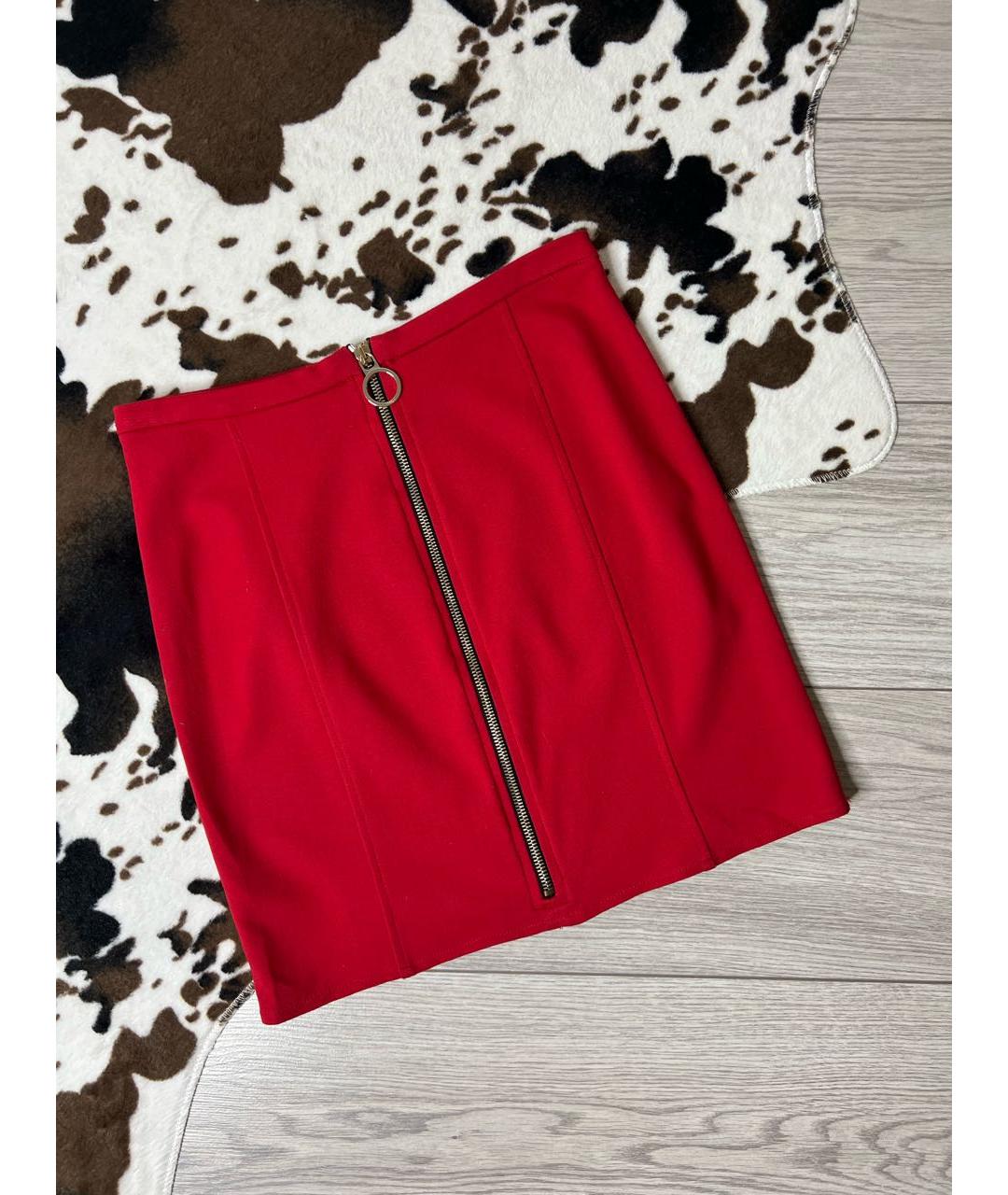 PINKO Красная вискозная юбка мини, фото 5