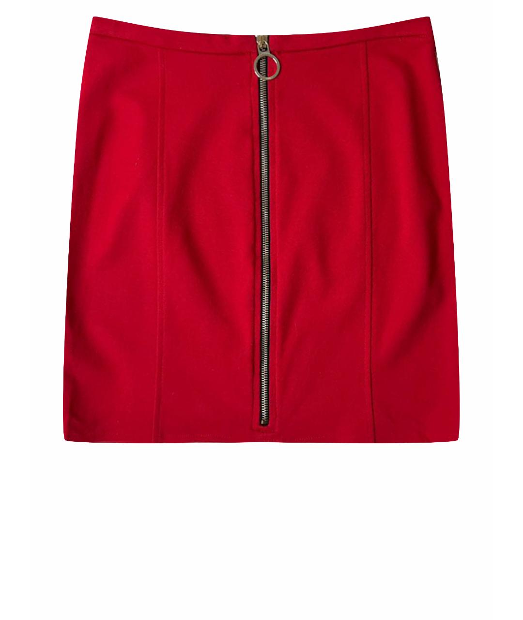 PINKO Красная вискозная юбка мини, фото 1